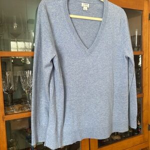 J. Crew Soft Blue Cashmere Sweater